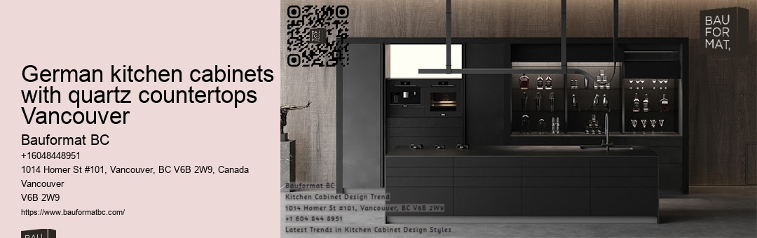 German kitchen cabinets with natural stone accents Vancouver