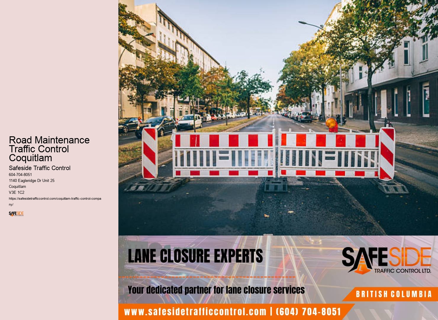 Road Safety Planning Road Maintenance Traffic Control Coquitlam