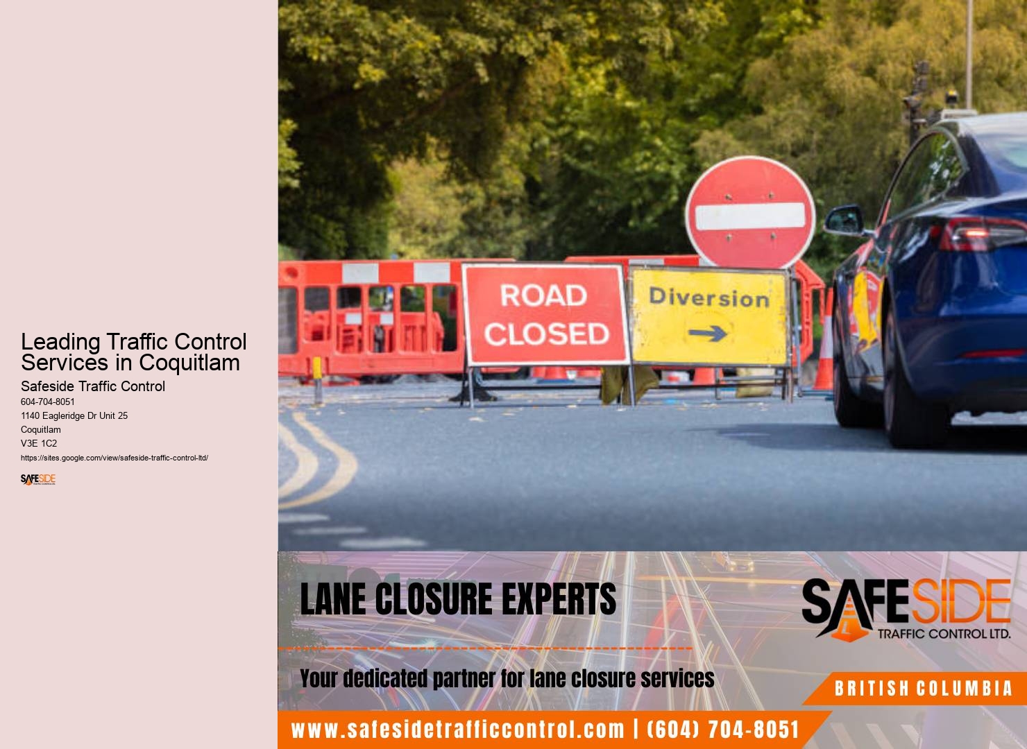 Leading Traffic Control Services in Coquitlam traffic control products