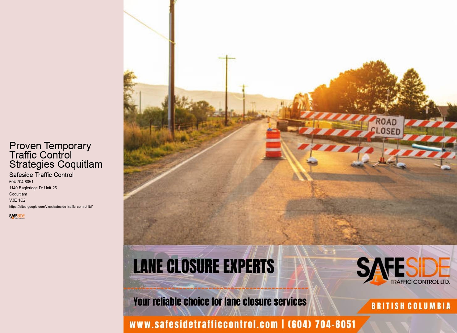 Dependable Traffic Control Contractors in Proven Temporary Traffic Control Strategies Coquitlam